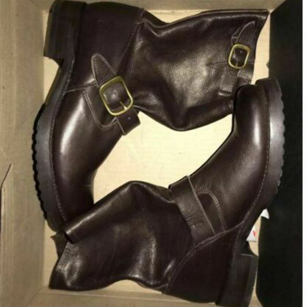 Frye Womens Veronica Leather Combat Boots - Picture 2 of 7